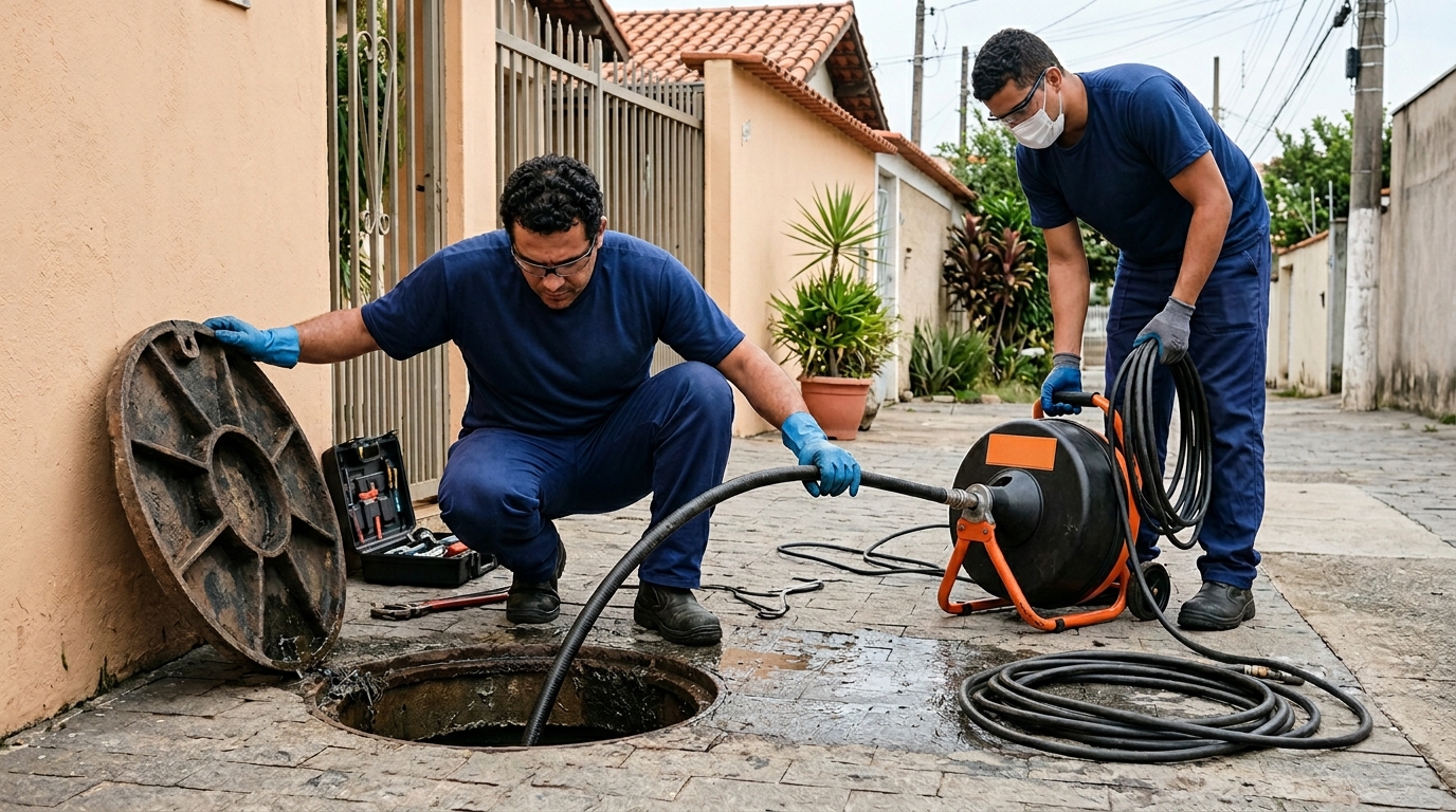 Desentupimento de esgoto em Piracicaba-SP