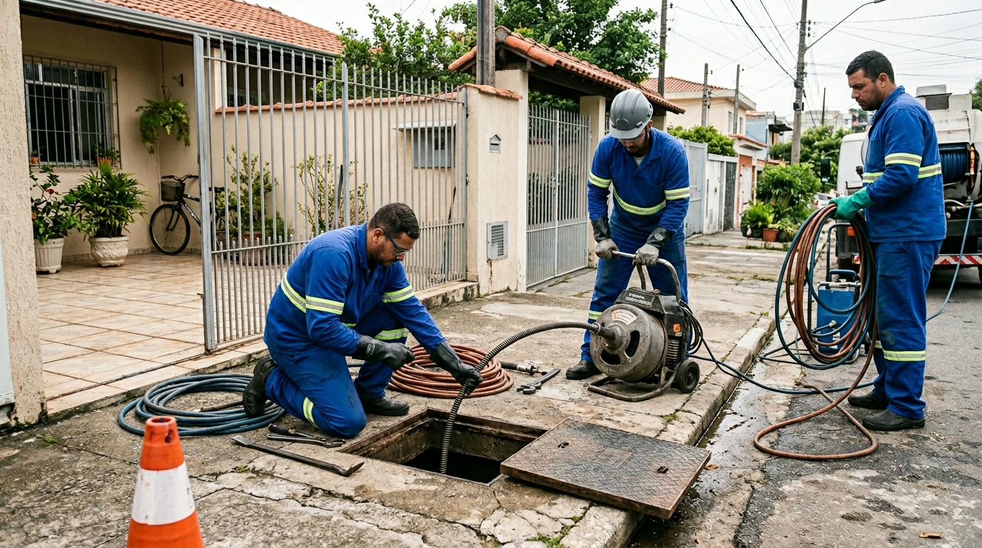 Desentupimento de esgoto em Piracicaba-SP