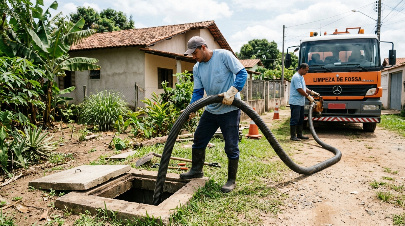 Higienização de fossa residencial em Piracicaba-SP